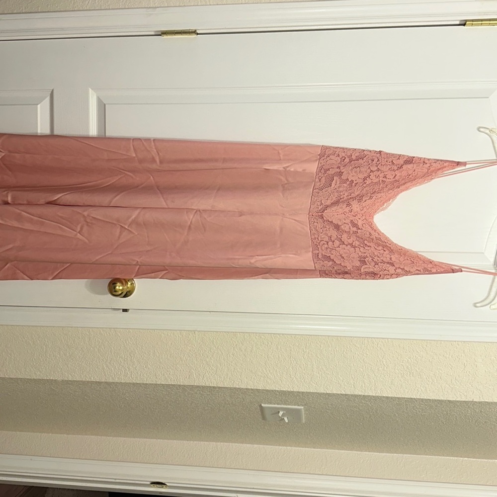 WOMENS 0XL PINK LACE AND SATIN JUMPSUIT